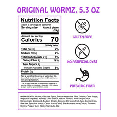 Rotten Original Gummy Worms natural colors from real fruits and vegetables.