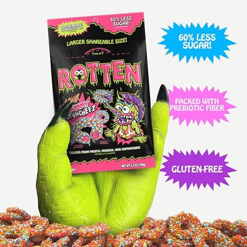 Natural colors from fruits and vegetables in Rotten Sour Gummy Cruncheez gummies