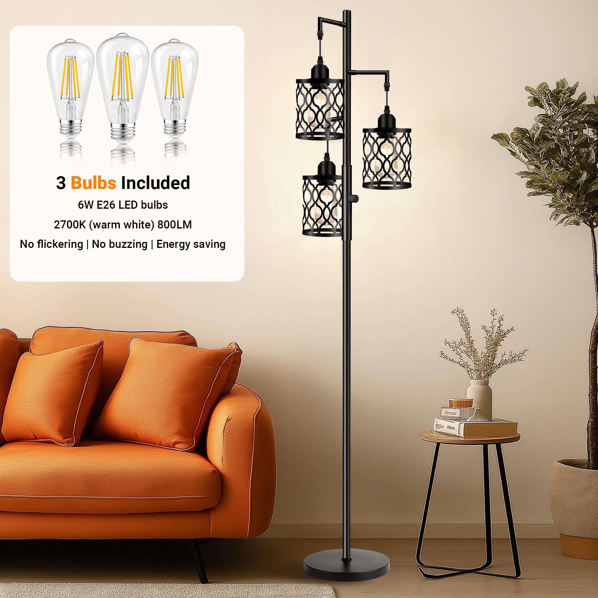 RottoGoon 68-inch tall floor lamp standing tall to brighten living spaces
