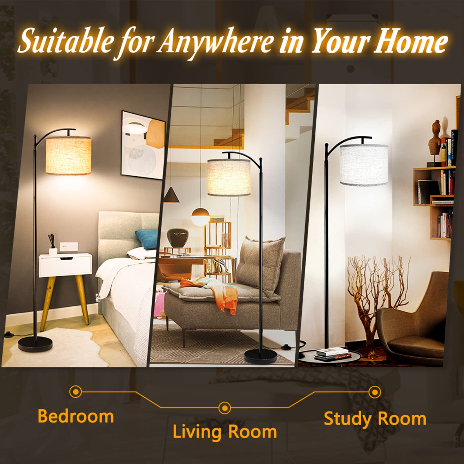 ROTTOGOON floor lamp includes 9W LED bulb for immediate use and energy savings.
