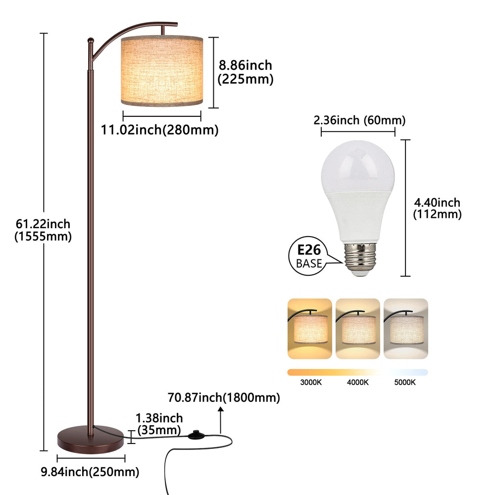ROTTOGOON lamp includes a 9W LED bulb delivering bright 800 lumens.