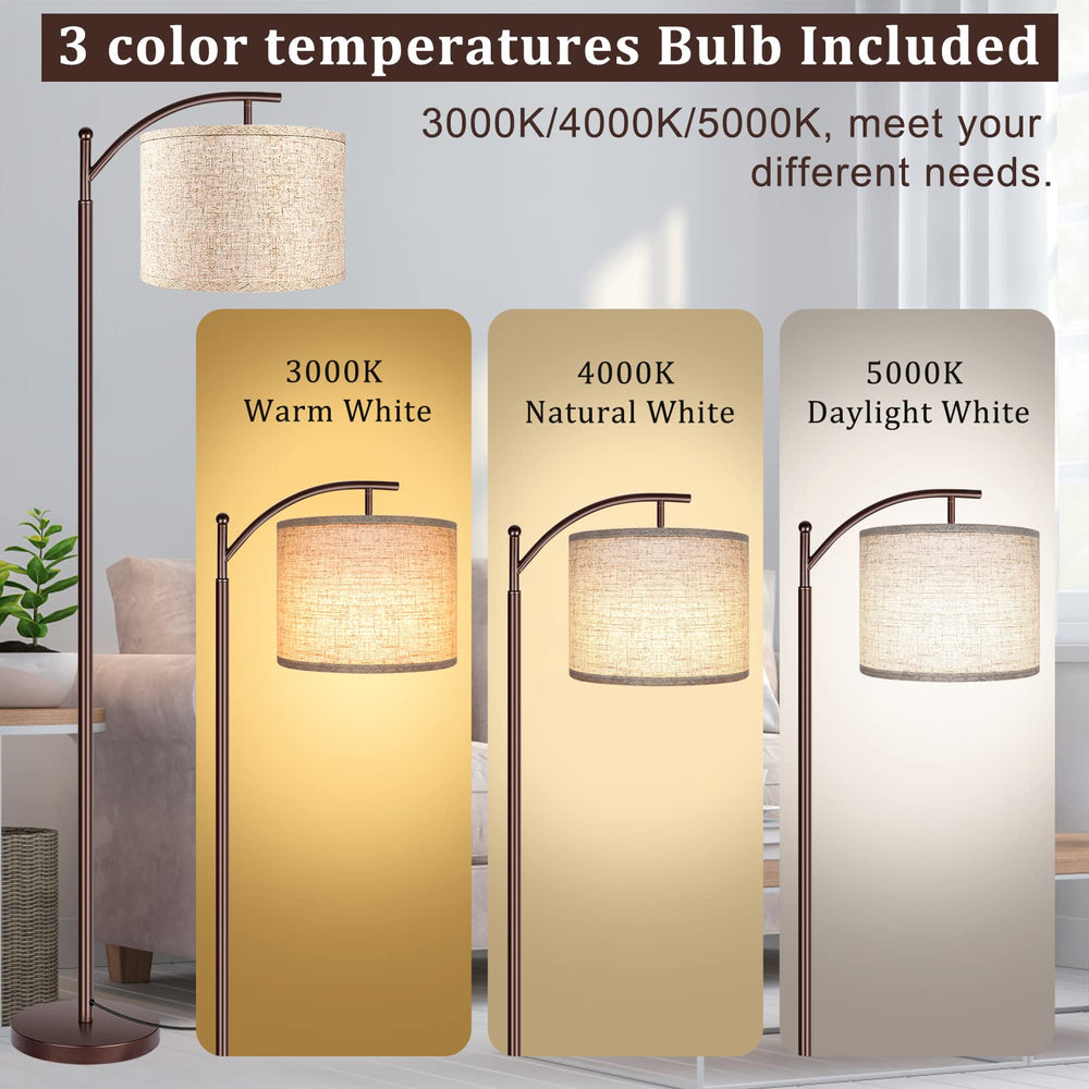 ROTTOGOON industrial tall lamp in oil-rubbed bronze finish enhances modern bedrooms.