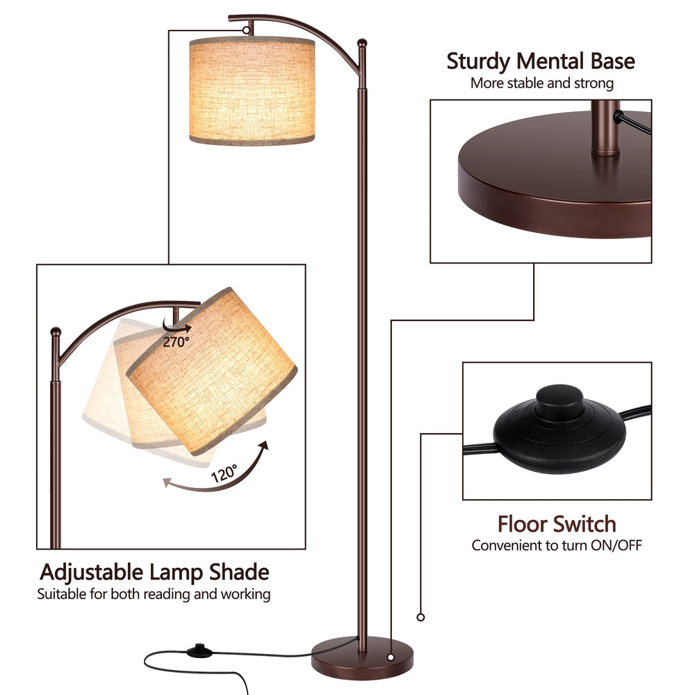 ROTTOGOON floor lamp with rotatable head enables versatile lighting angles.