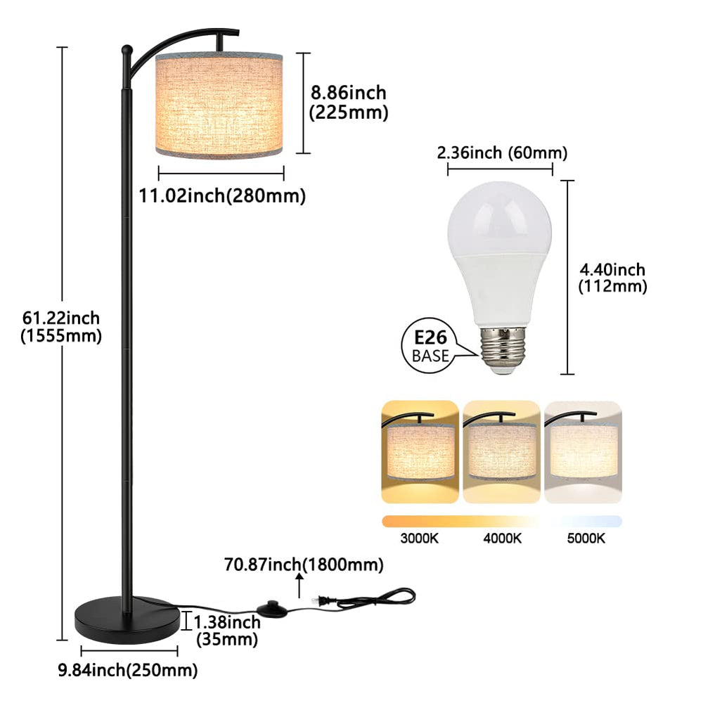 ROTTOGOON floor lamp offers three color temperatures for mood and task lighting.