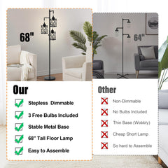 RottoGoon three 6W LED bulbs included deliver warm 2700K light with long lifespan