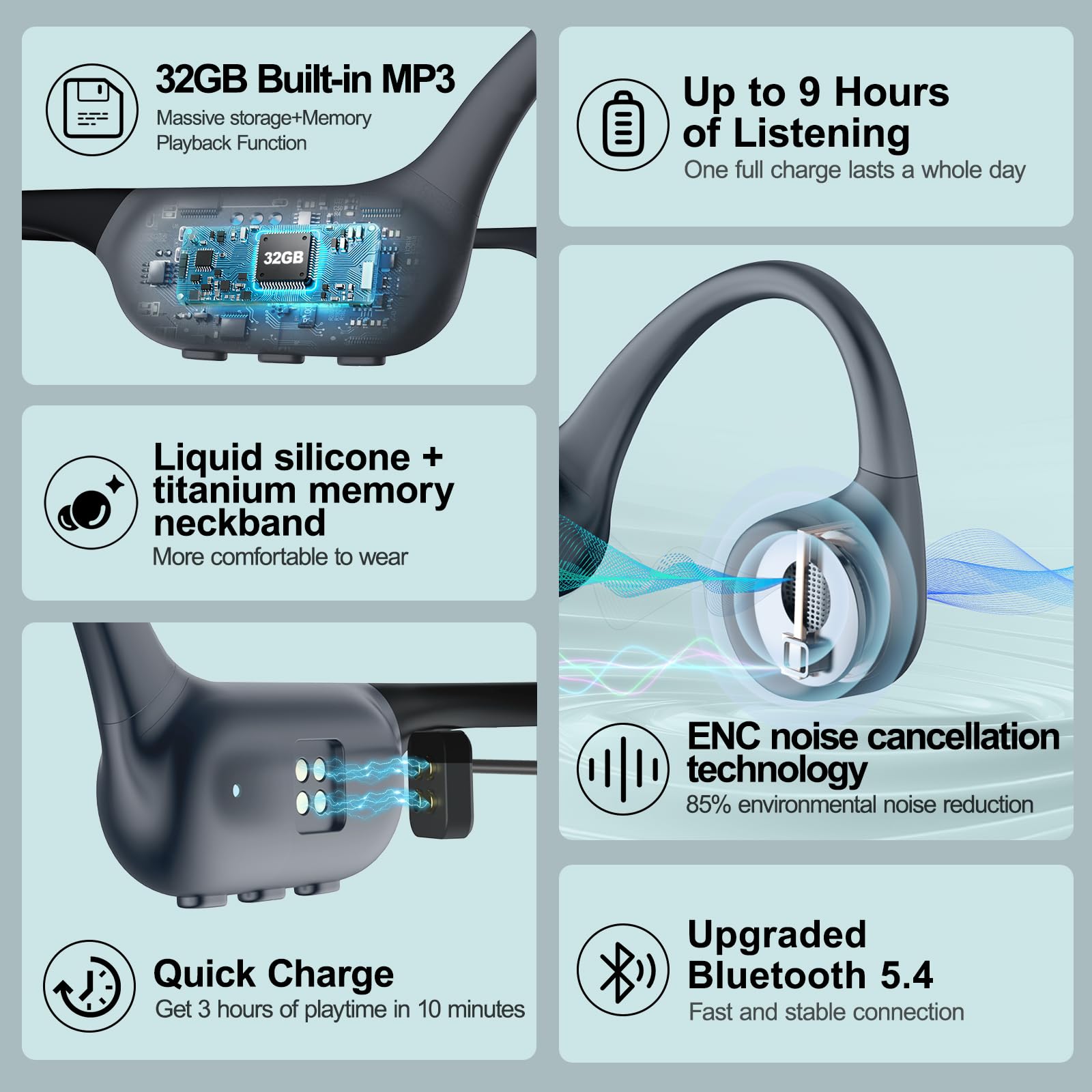 Roujune lightweight 27g earphones designed for comfort during workouts