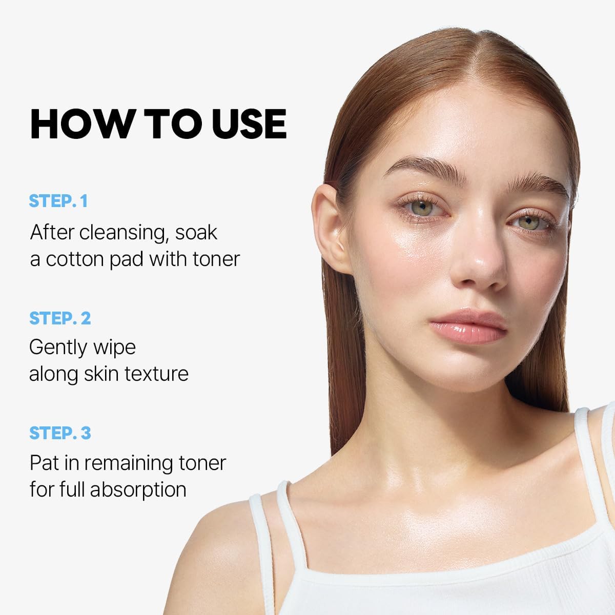 ROUND LAB 1025 Dokdo Toner routine steps stacked in skincare setup.