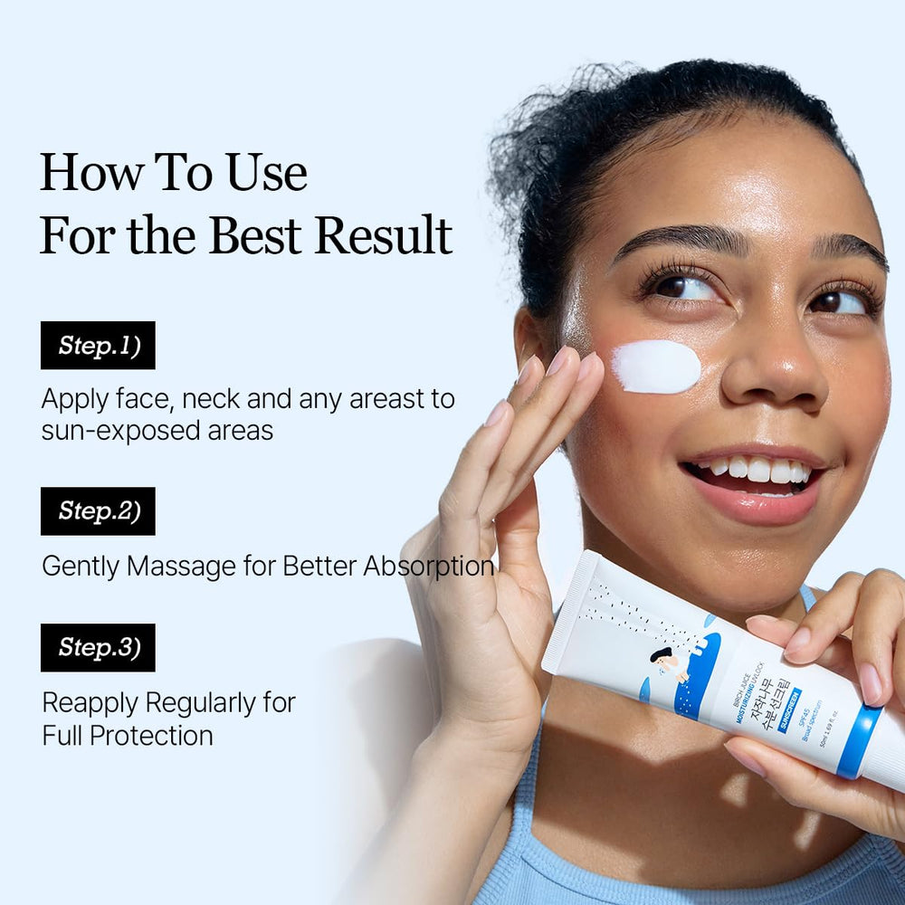 No white cast after absorption of ROUND LAB Birch Juice SPF 45