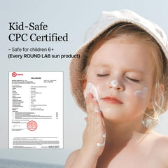 Applying ROUND LAB Birch Juice SPF 45 on the back of hand