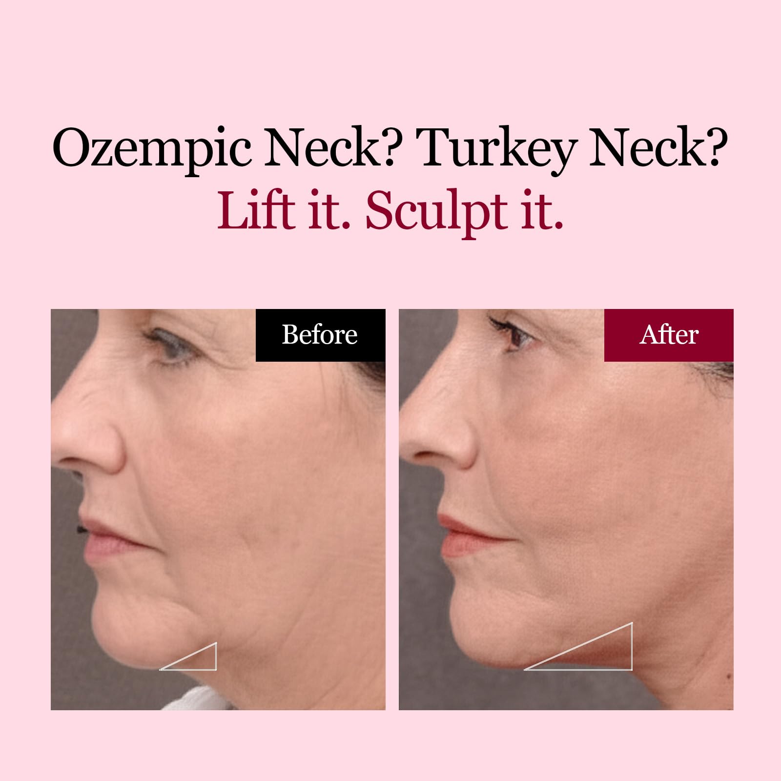 Round Lab Camellia Deep Collagen V Lifting Mask on neck area for firming