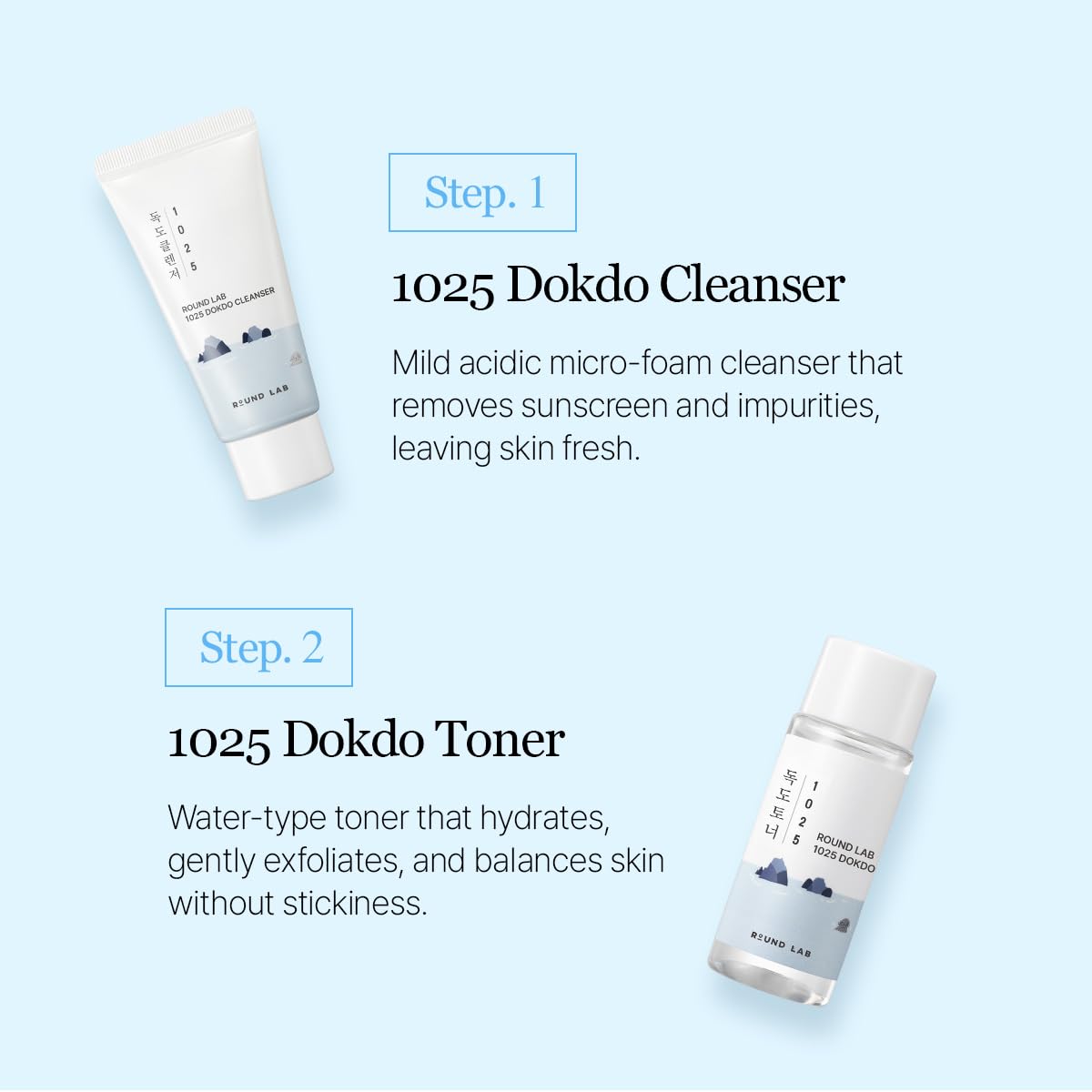 ROUND LAB Dokdo cream tub delivering rich moisture for dry, sensitive skin.