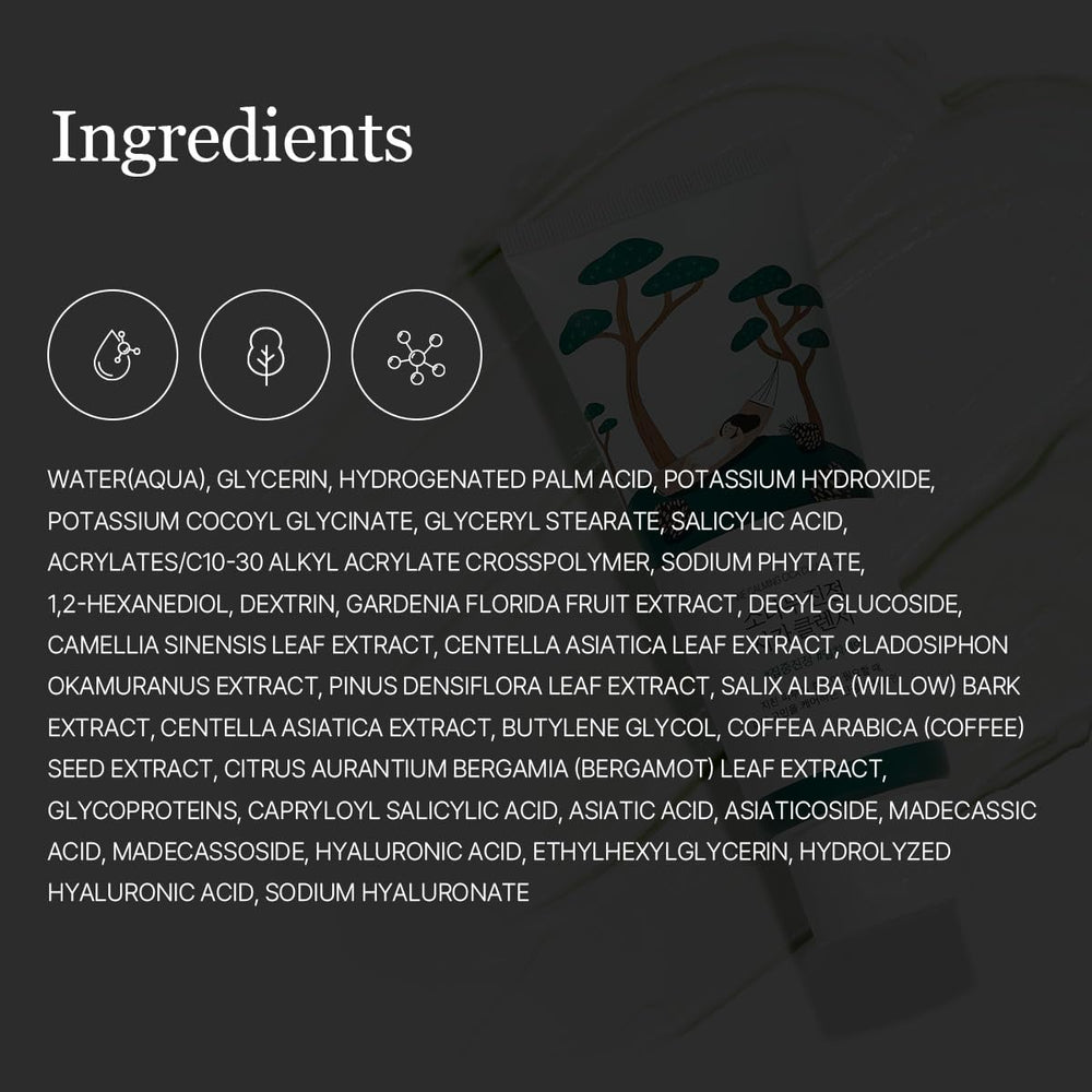 ROUND LAB Pine Calming Cica Cleanser hydrating hyaluronic acid supports moisture retention