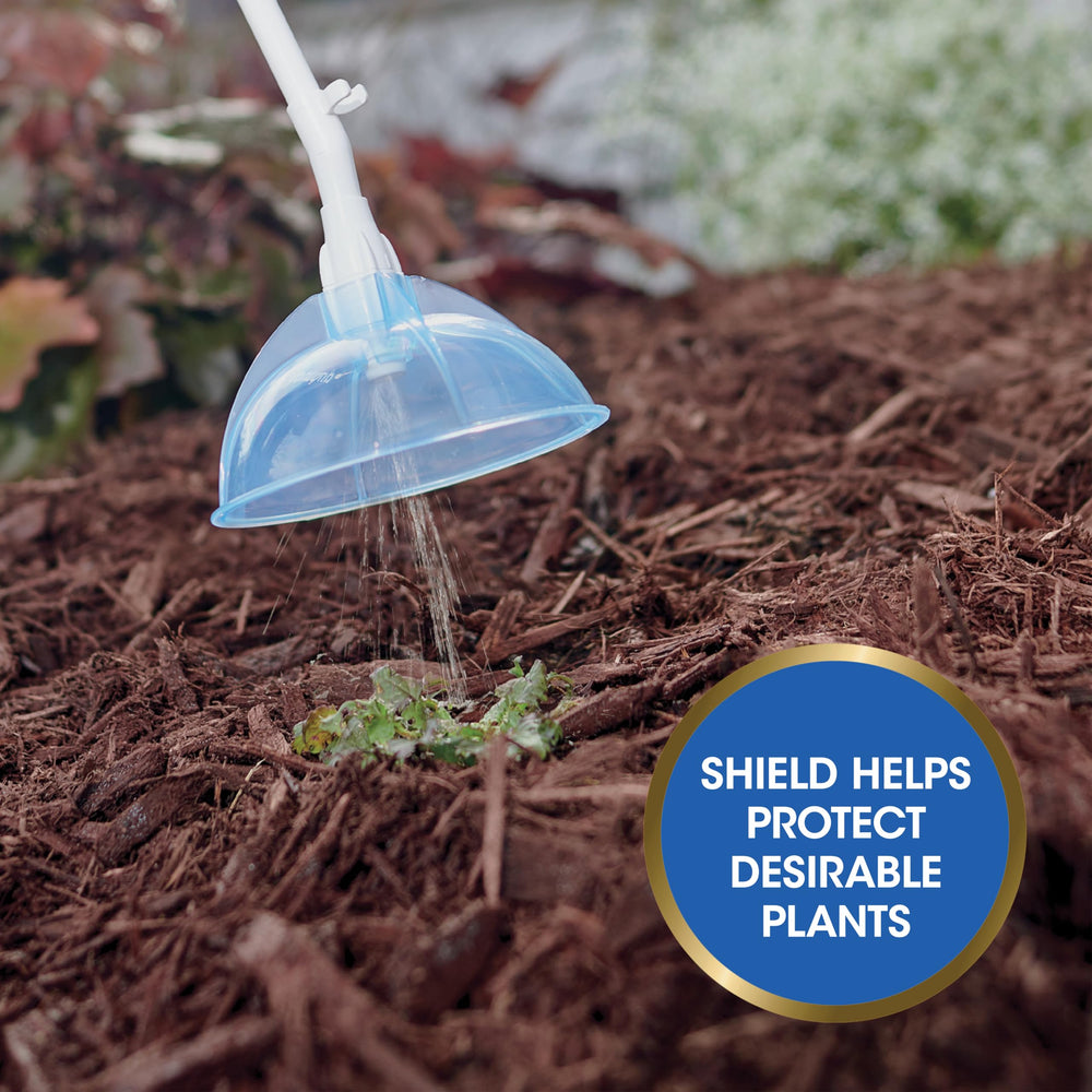 Roundup Dual Action Sure Shot Wand targets weeds around desirable plants.