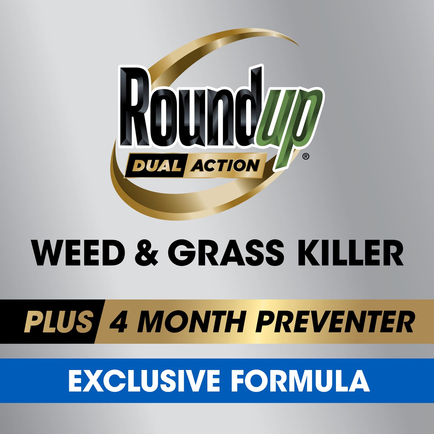 Roundup Dual Action Weed Killer applied to a gravel area to suppress weeds.