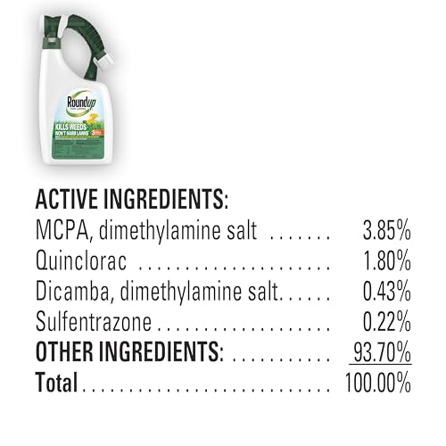 Roundup For Lawns3 highlights 253 weeds coverage on label