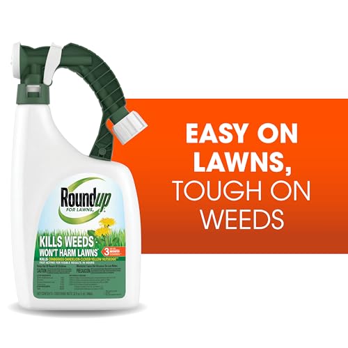Roundup For Lawns3 immediate-action spray shown for fast weed control