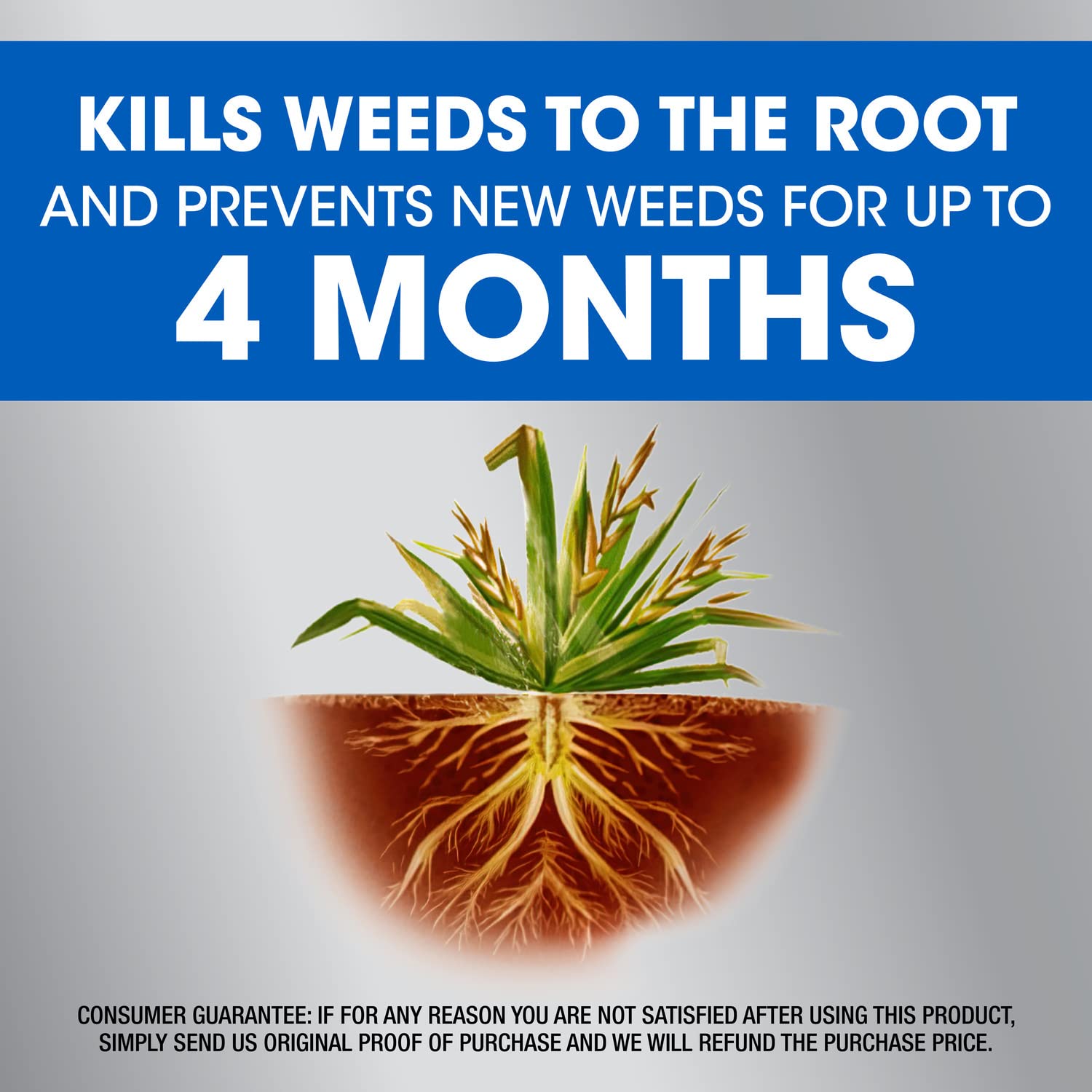 Roundup treatment on a gravel path for weed suppression