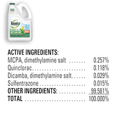 Roundup for Lawns₁ ready-to-use bottle with extended wand for quick application.