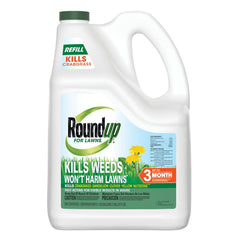 Roundup for Lawns₁ refill pour close-up showing easy transfer into the bottle.