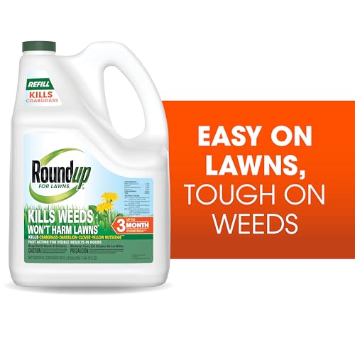 Roundup for Lawns₁ weed list chart highlighting 253 weed types for reference.