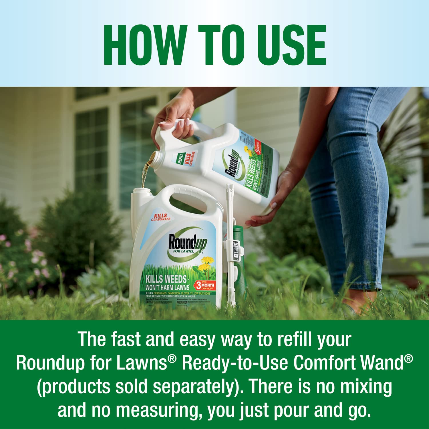 Roundup for Lawns₁ zoysiagrass-friendly weed killer scene in action.