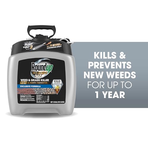 Roundup Pump N Go 2 sprayer with extendable wand enables precise application.