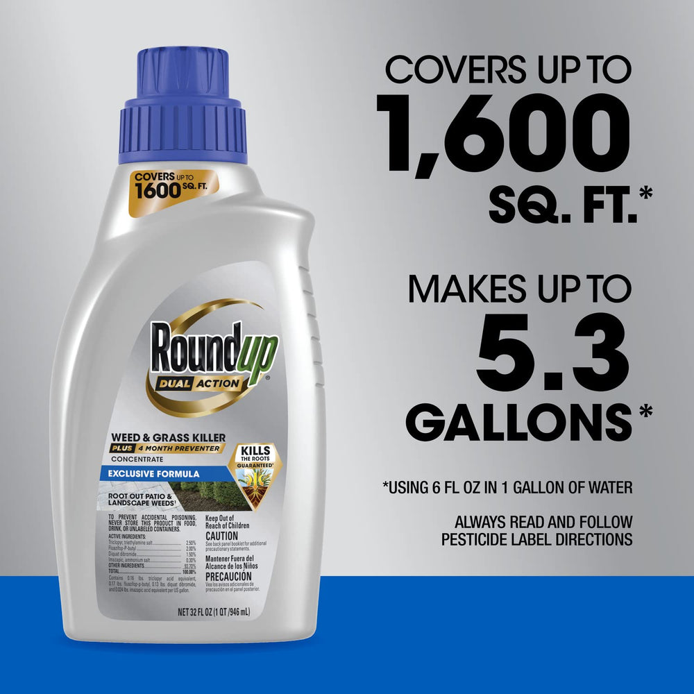 Rainfast and fast-acting weed control with Roundup Dual Action