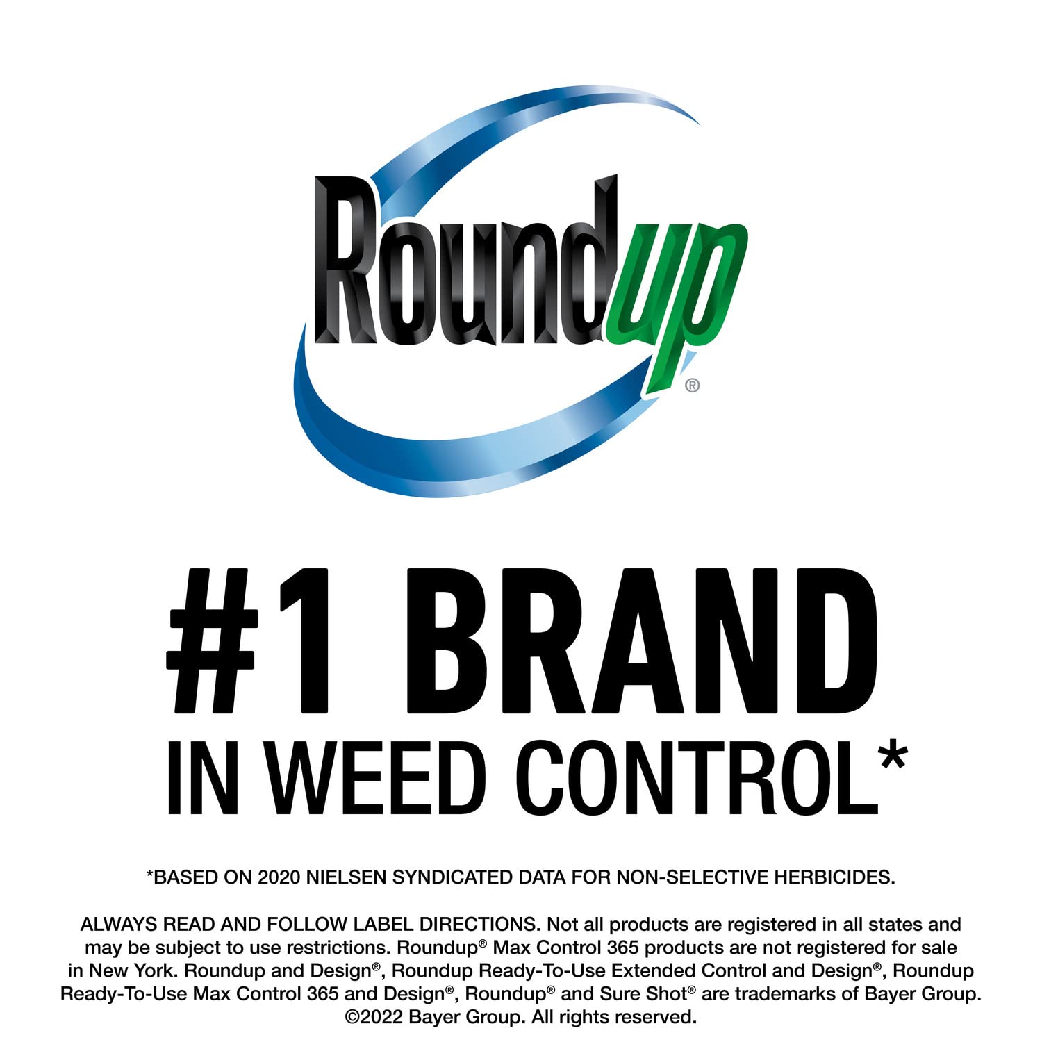 Roundup Weed Barrier Granules around trees and shrubs demonstrates weed prevention.