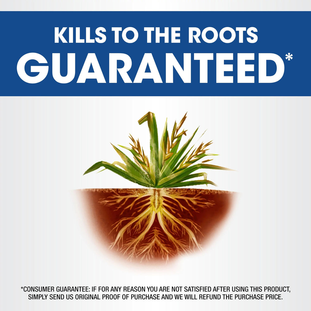 Roundup Weed & Grass Killer4 refill applied around trees and shrubs to reduce unwanted growth.