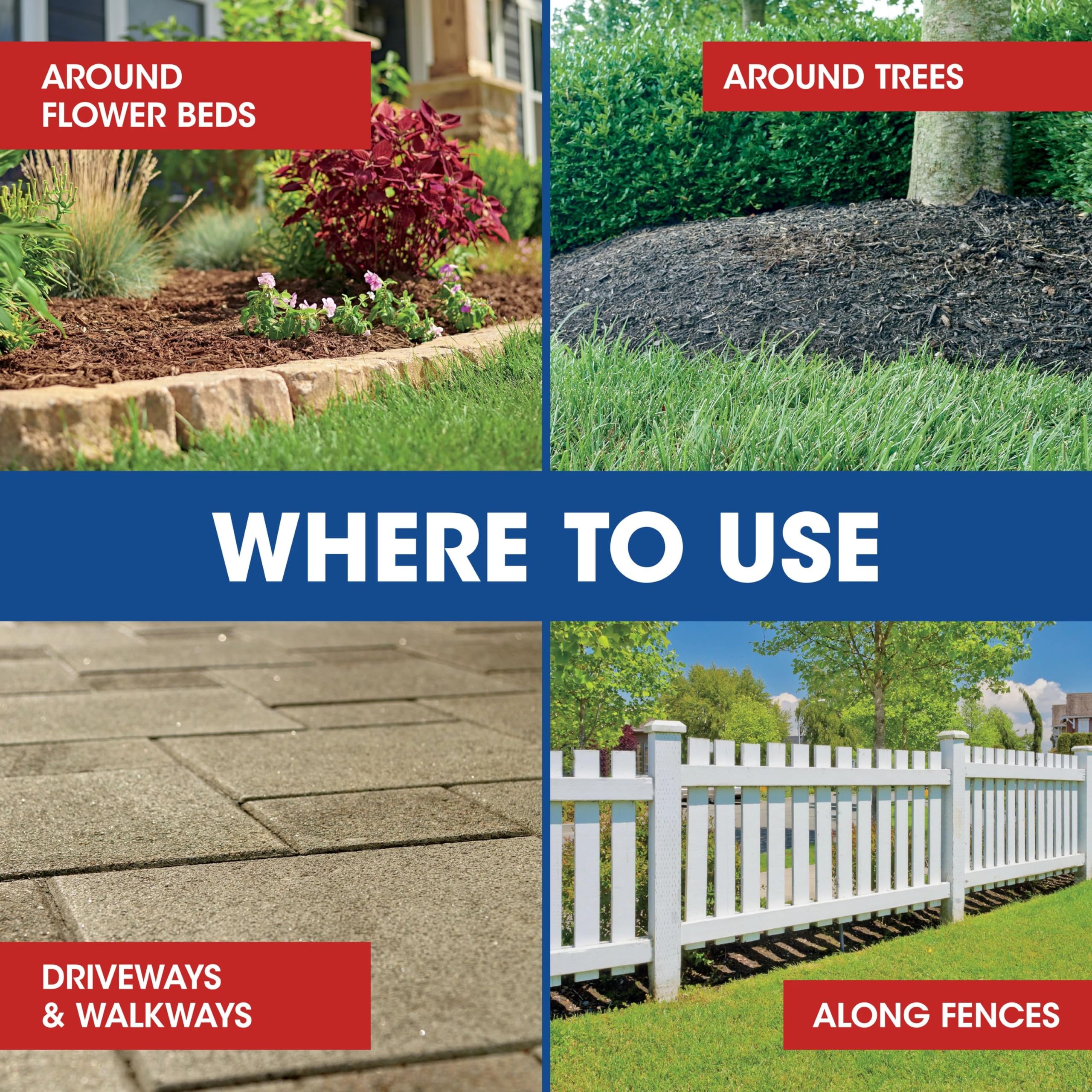 Roundup Weed & Grass Killer4 refill edging along a foundation for tidy borders.