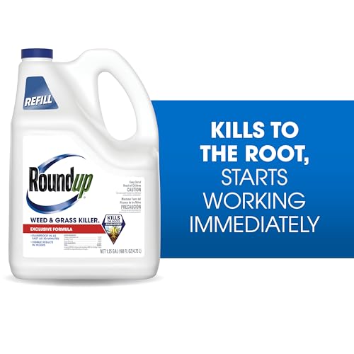 Roundup Weed & Grass Killer4 refill pour action into container for easy setup.