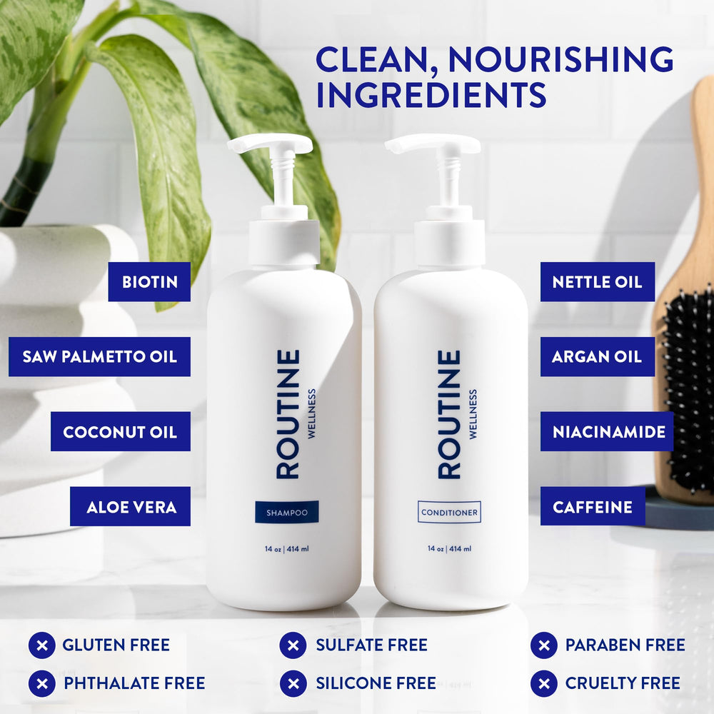 Routine Wellness conditioner apply shot showing smooth detangling.