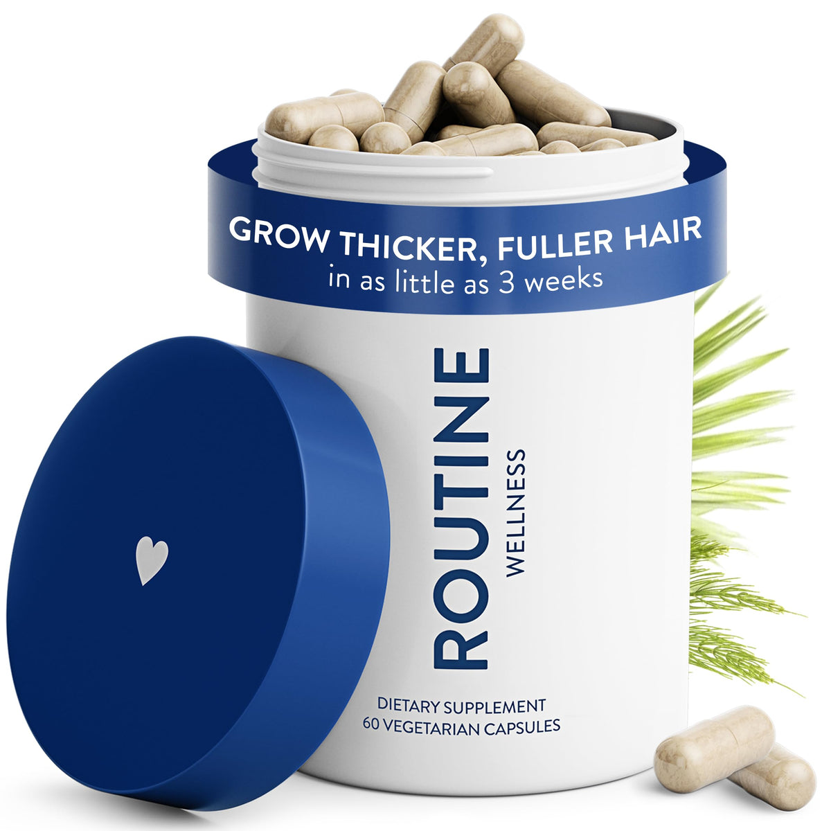 Routine Wellness hair growth supplement bottle for fuller-looking hair