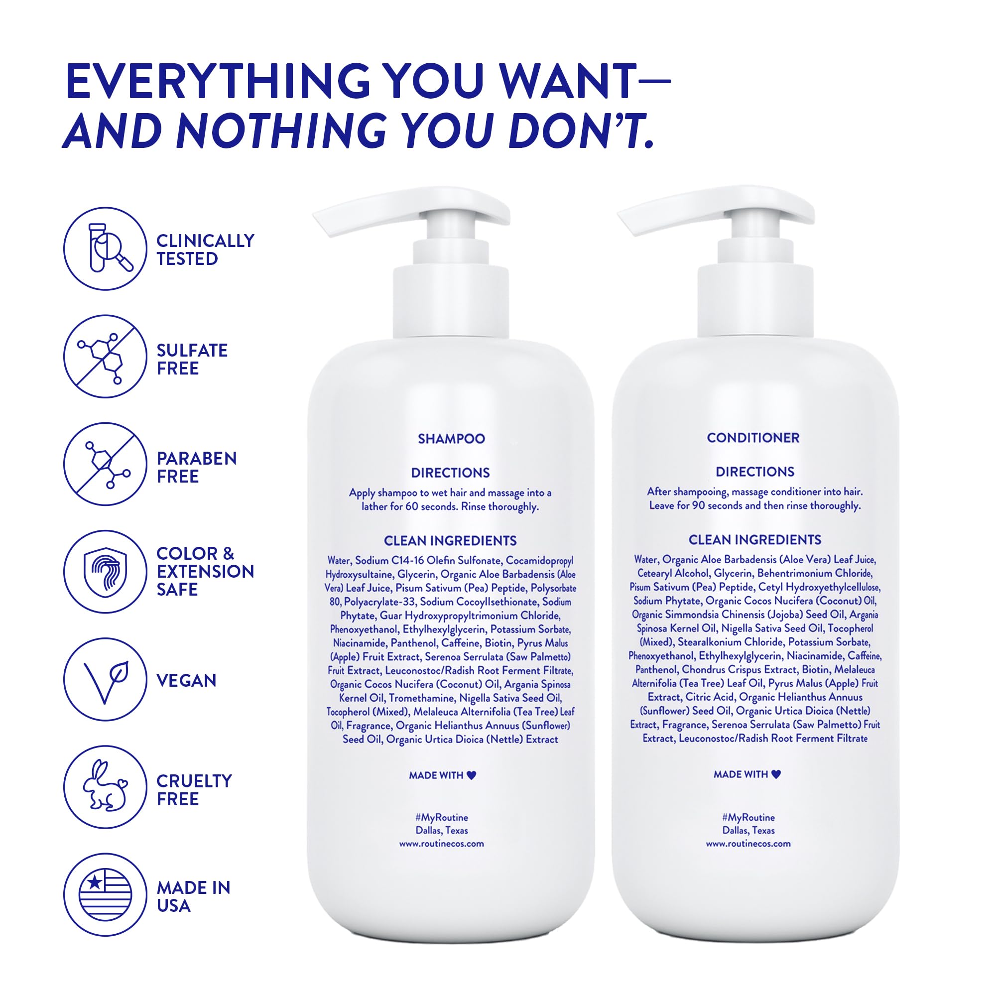 Routine Wellness packaging box highlighting vegan, sulfate-free formula.
