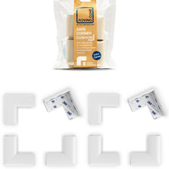 Roving Cove Slimfit corner protector with 8 small corners protects nursery furniture from sharp edges
