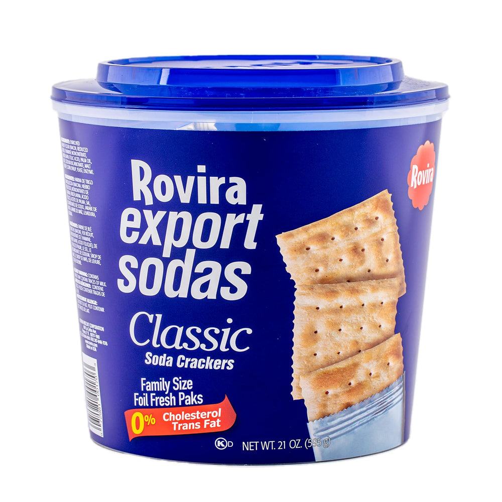Rovira Export Soda Crackers crumb-closeup highlighting crisp texture for snacking
