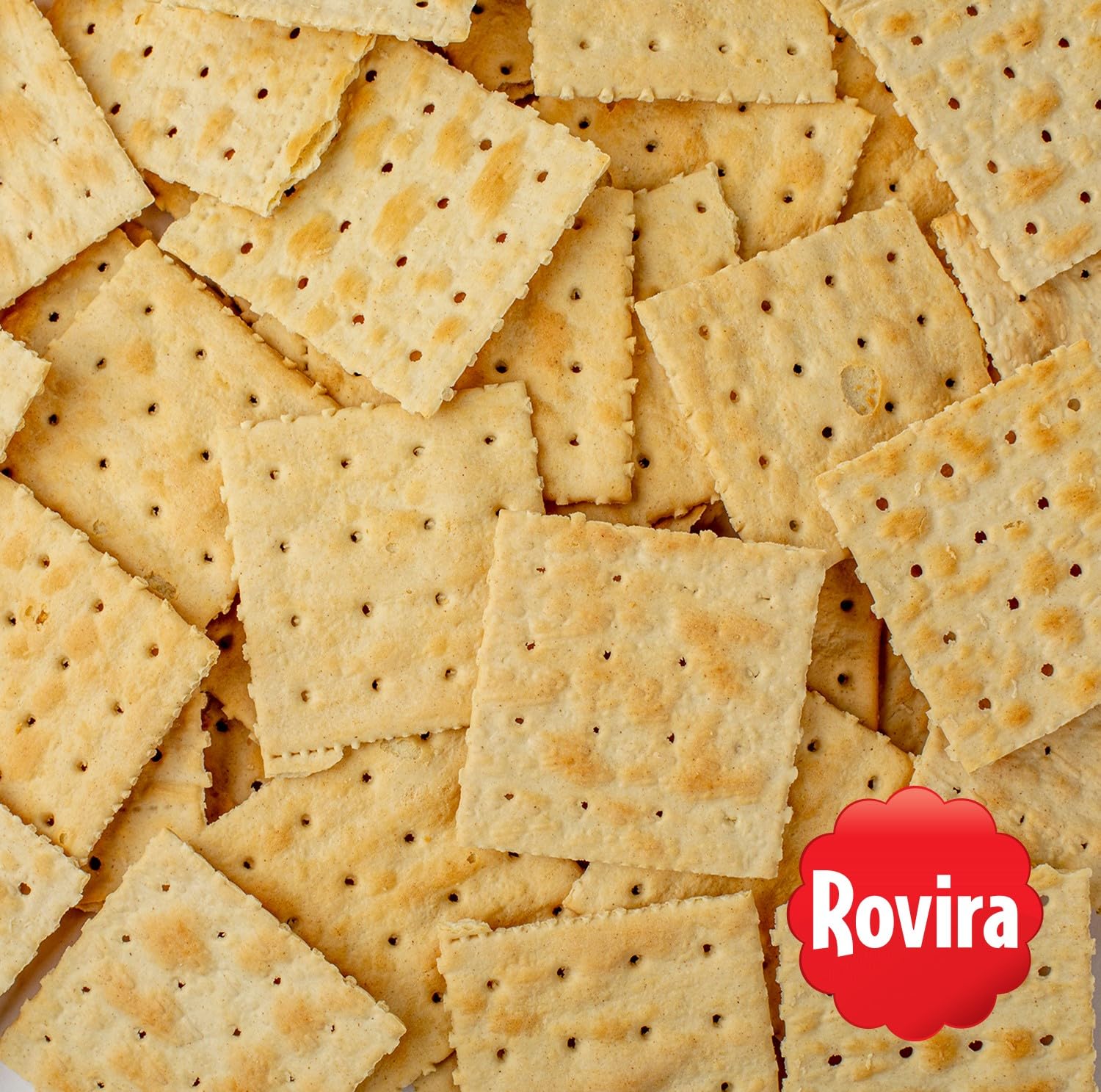 Rovira Export Soda Crackers packaging-close view highlighting freshness