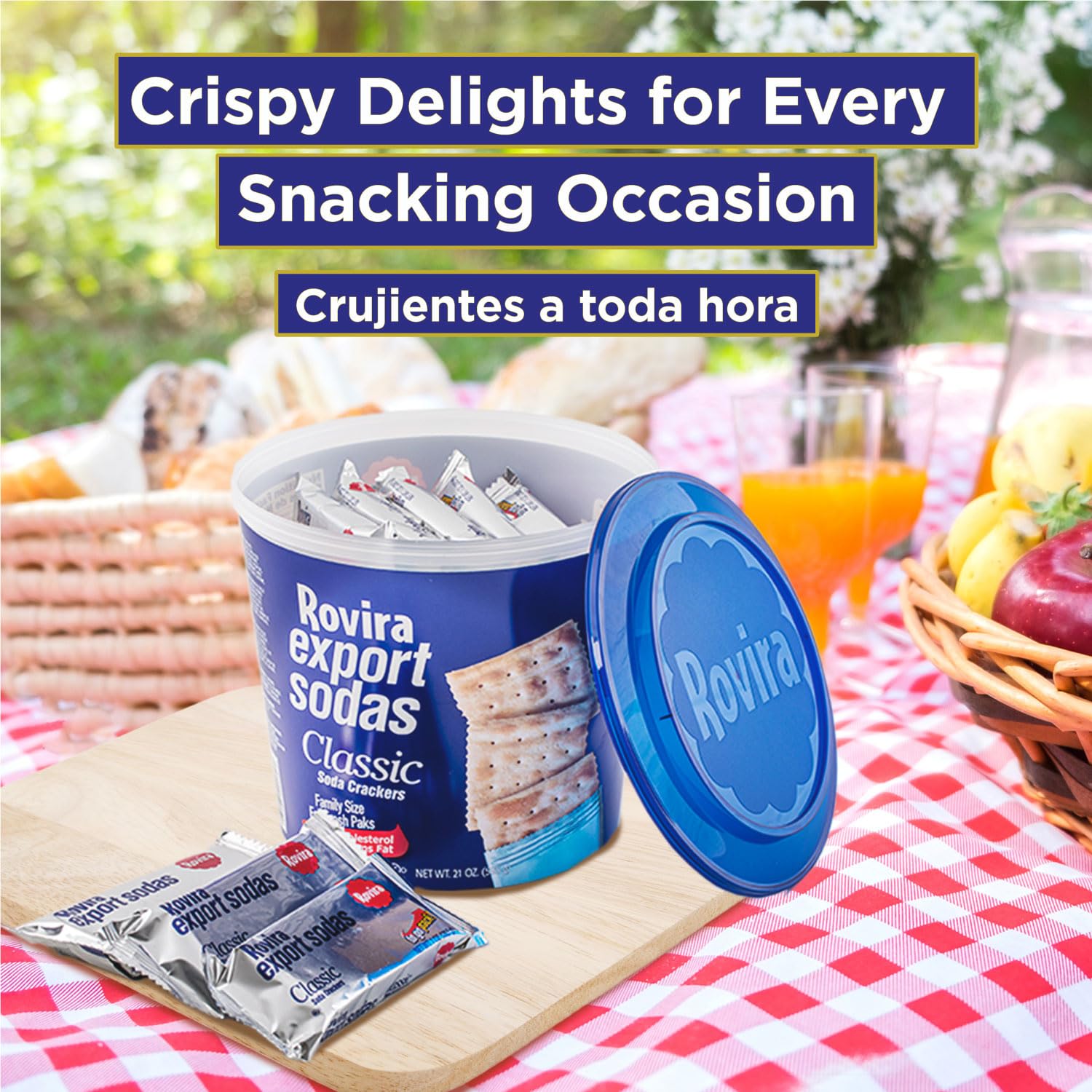 Rovira Export Soda Crackers paired with tuna-dip for a savory snack