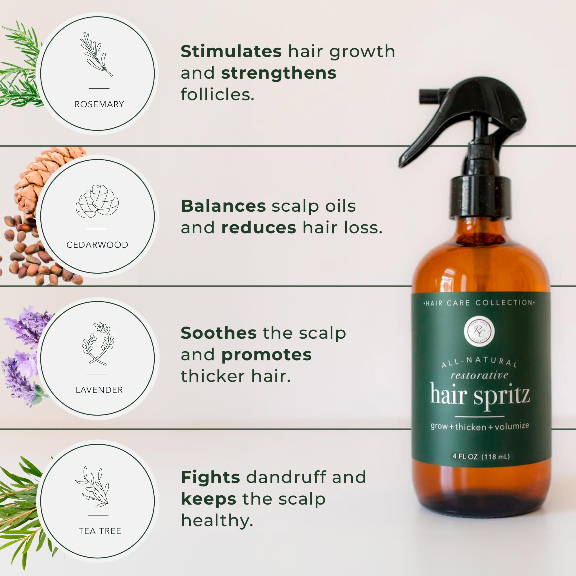 Rowe Casa Organics rosemary blend enhances scalp comfort and softness.