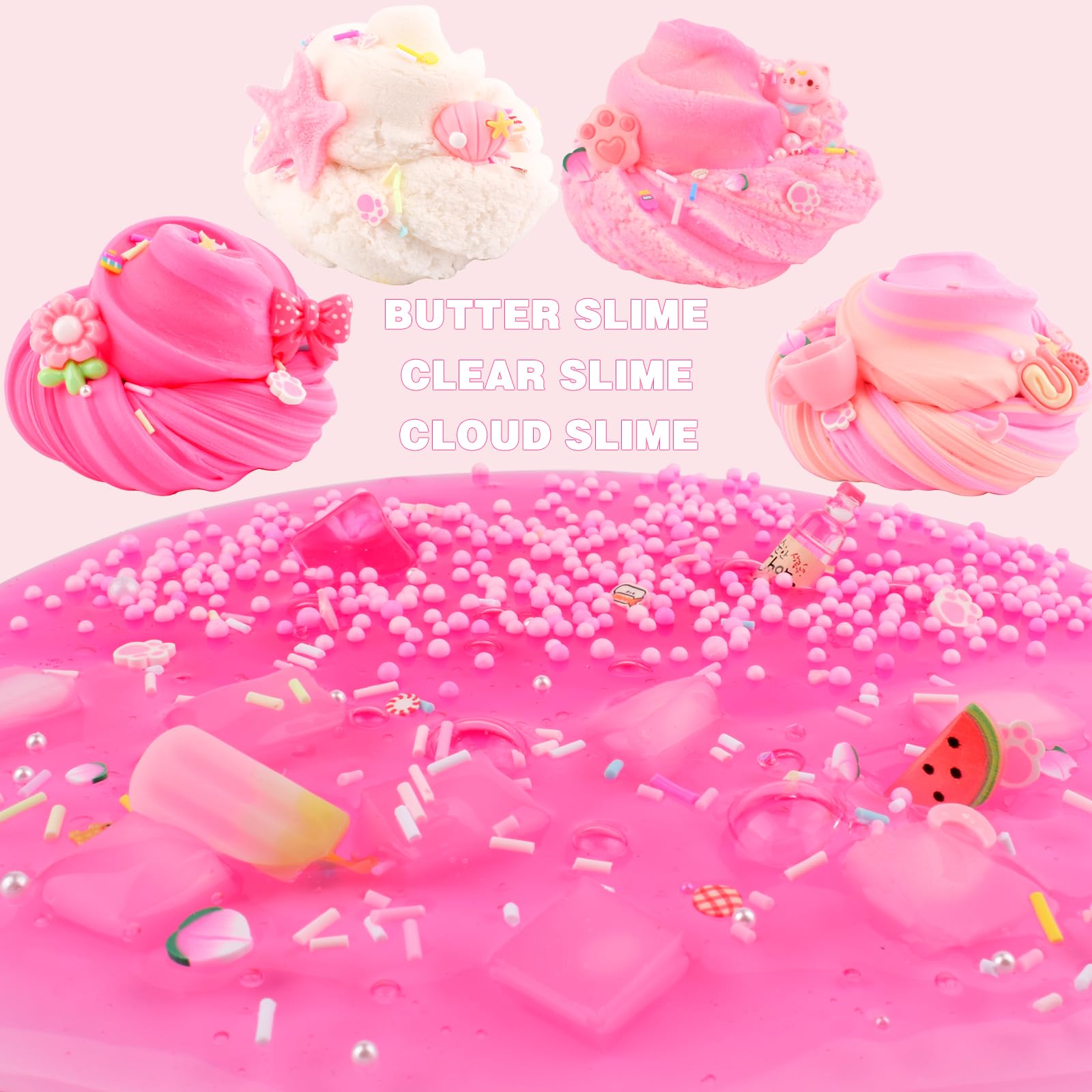 Rowecve 6-pack cloud slime: light, fluffy texture for easy stretching.