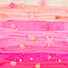 Rowecve 6-pack crystal-clear slime: sparkly and flexible for layering.