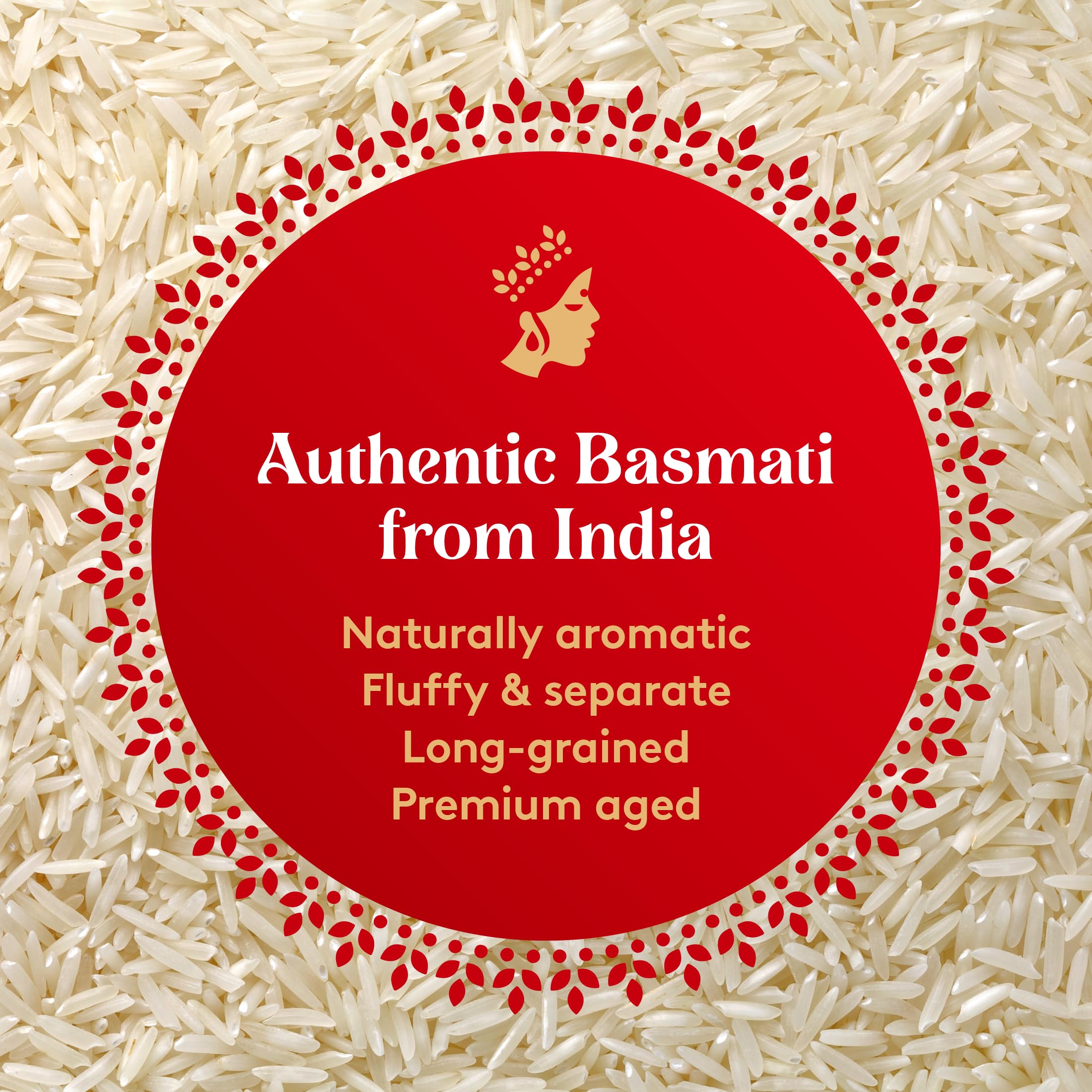 Royal Basmati measuring cup with grains, quick staple for meals.