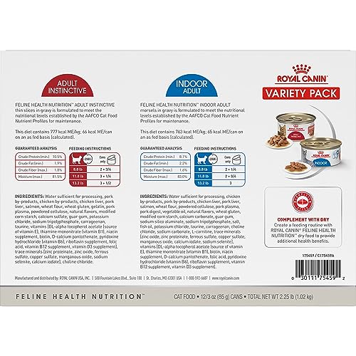 Royal Canin Adult Instinctive Thin Slices in Gravy can close-up for picky eaters