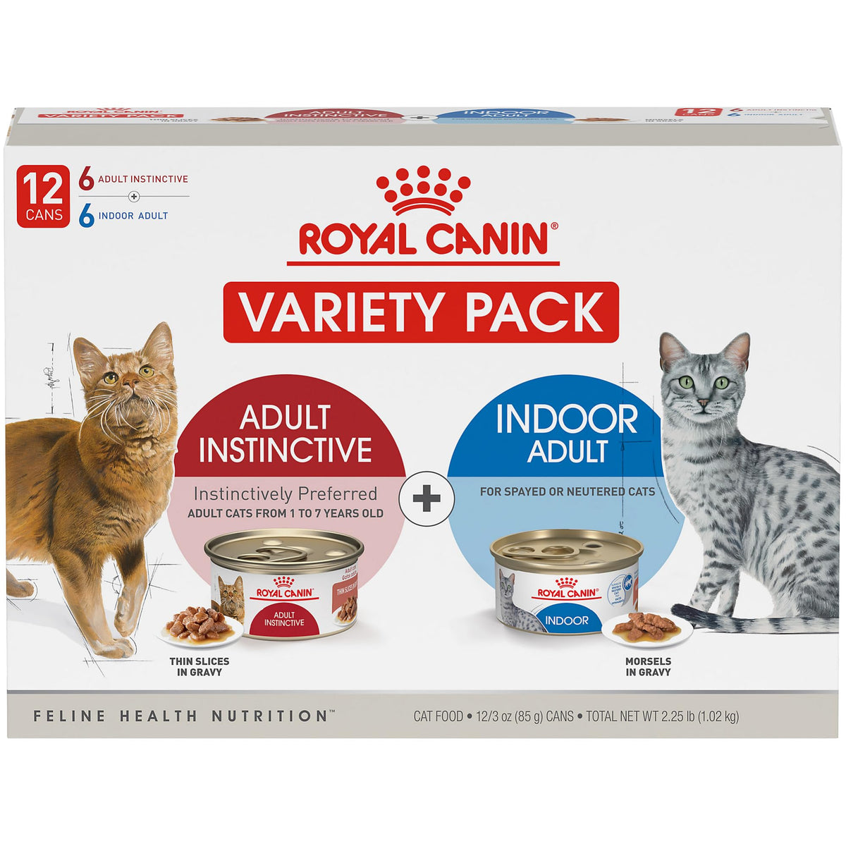 Royal Canin Indoor Adult Morsels in Gravy can close-up for indoor wellness