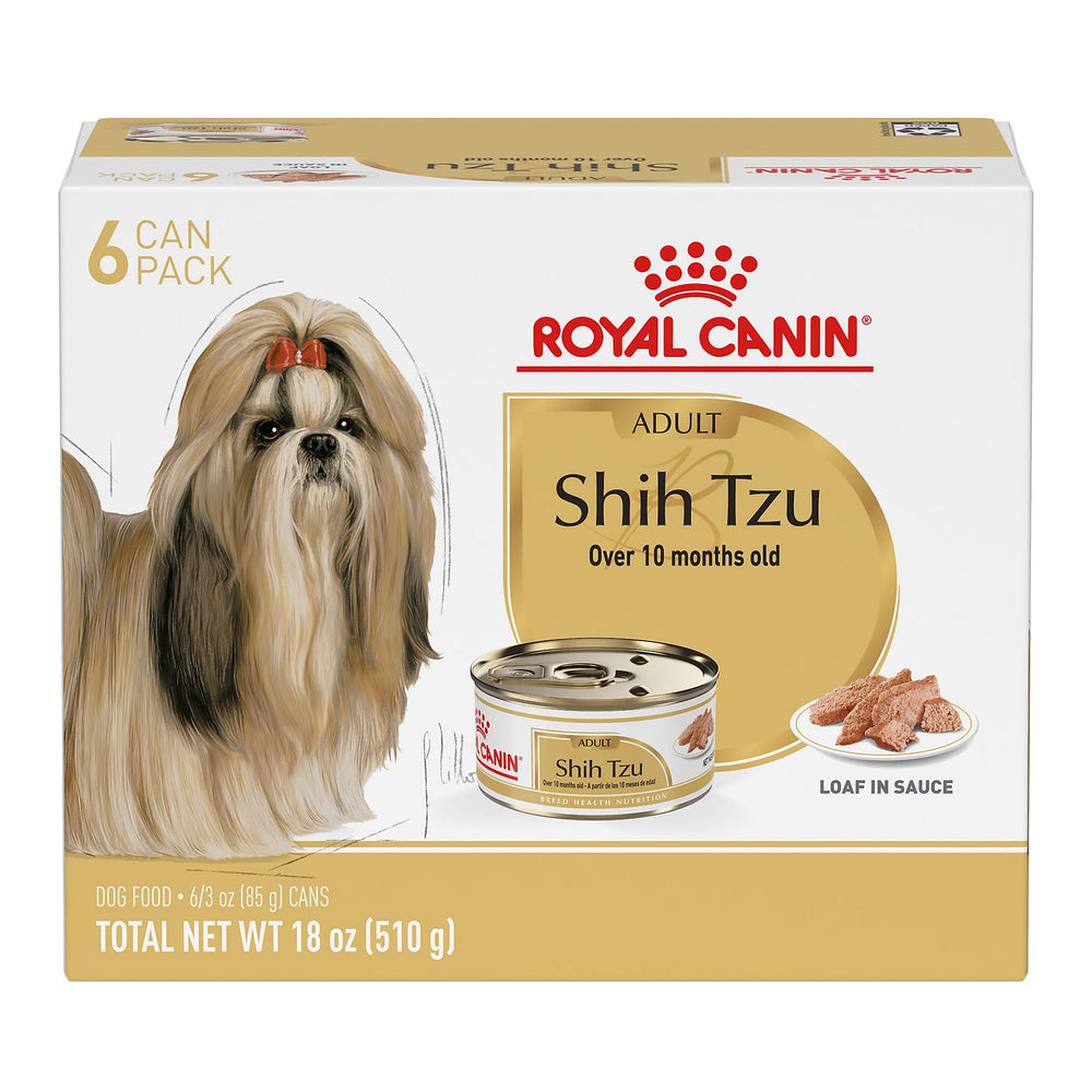 Royal Canin Shih Tzu loaf in sauce closeup showing tender paté texture for easy eating