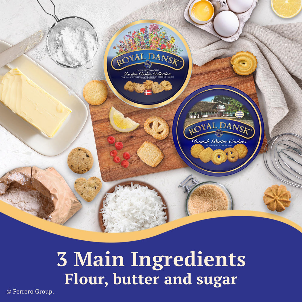 Royal Dansk White Chocolate Raspberry Circles deliver indulgent crunch and creaminess.