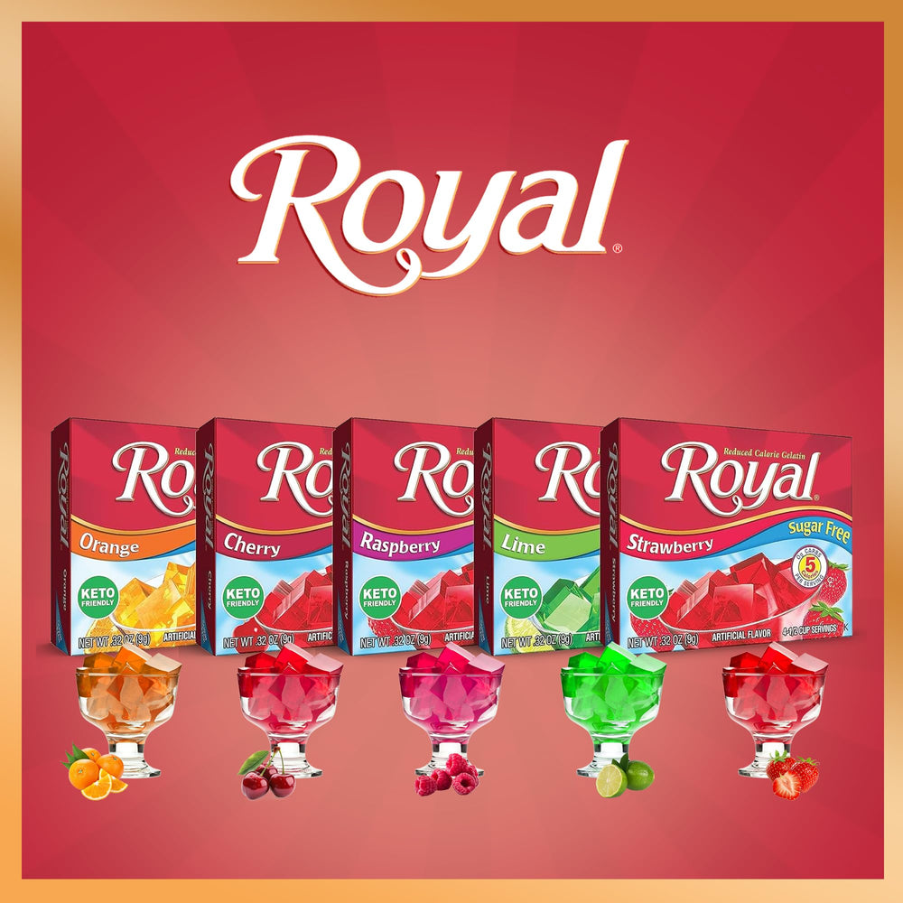 Royal Gelatin Sugar Free Variety Pack serving spoon, easy portion control for serving