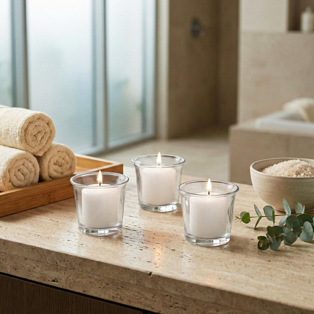 Royal Imports unscented votive candles with cotton wick for clean lighting