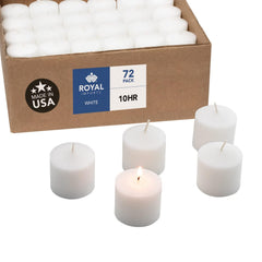 Royal Imports white votive candles, 2-inch burn ideal for wedding tabletops