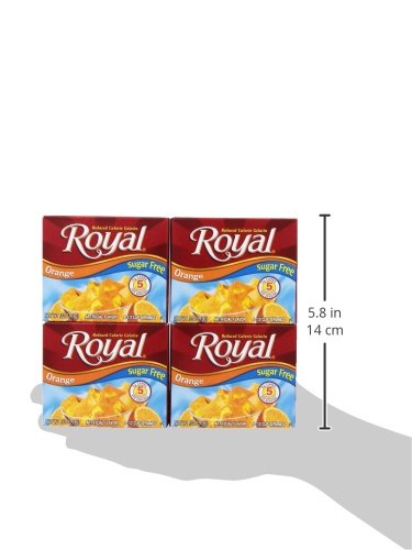 Royal Orange Gelatin with fruit topping creates a bright, refreshing treat.